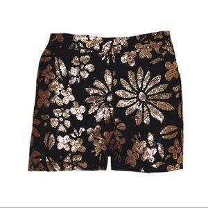 Sparkly Glitz Black and Gold Shorts